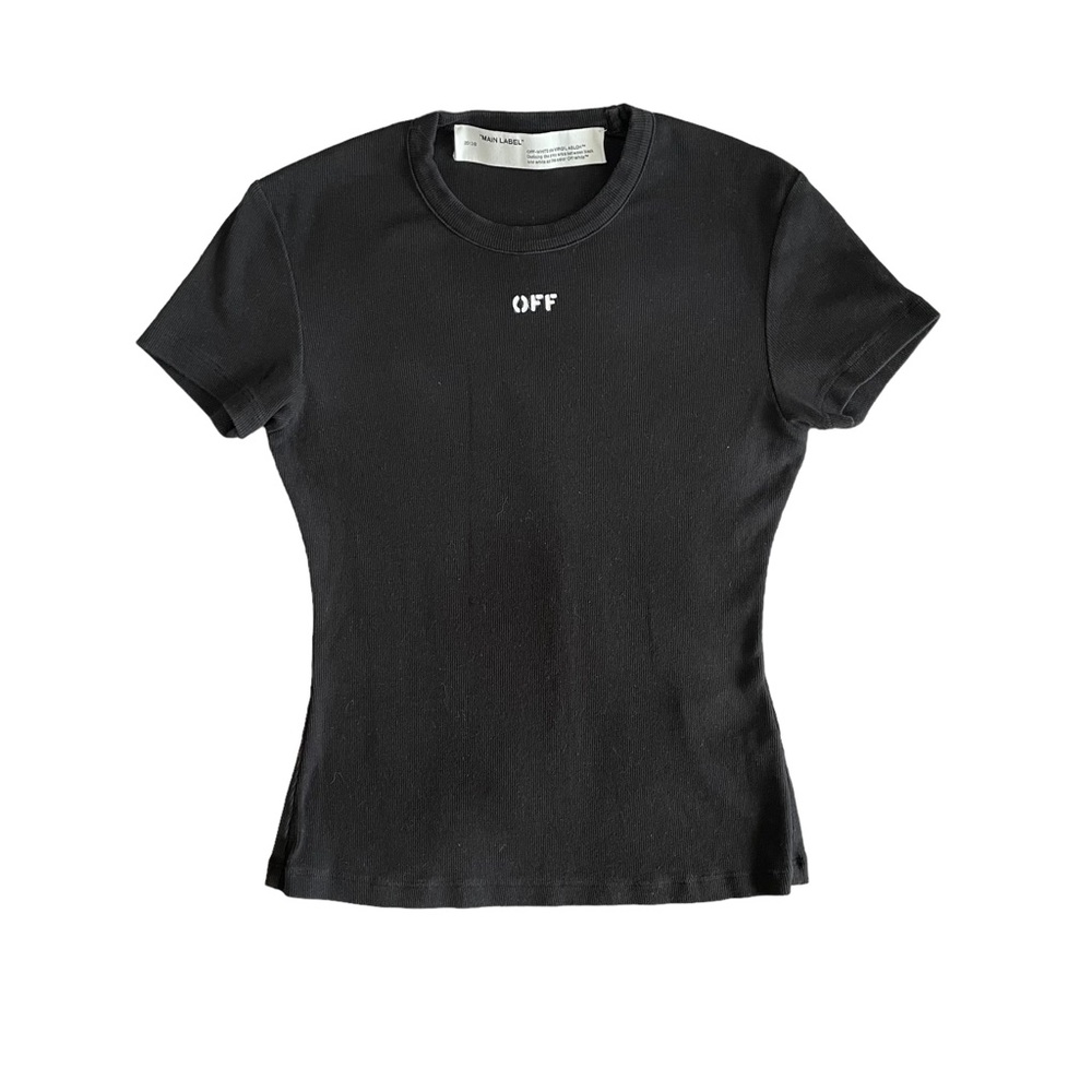 Off-White Off Stamp Ribbed Basic Tee - image 1